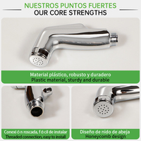 Set Shower Bidet Modern Premium ABS SOLVEX Laris Manis dengan Keran Termostatis, Selang Chrome, dan Braket, Mudah Dipasang