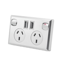 Prix usine AS/NZS australien 10A 2 gangs SAA Double prise de courant USB interrupteur prise murale avec 3.6A double USB maison GPO prise murale