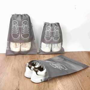 Sac de rangement pour chaussures en non-tissé transparent personnalisé avec cordon de serrage, sac anti-poussière tendance pour voyage - Product Image 1