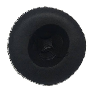 Sombrero Fedora Negro Minimalista y Elegante con Ala Estrecha y Ribete Plateado, Ajustable, Unisex, para Disfraces de Halloween, Actuaciones, Estilo Casual de Negocios - Product Image 2