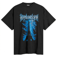 T-shirt en coton surdimensionné à col rond, imprimé avec un motif personnalisé, poids lourd 200-300 GSM