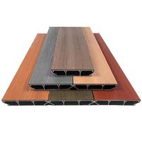 Plancher en aluminium moderne et minimaliste pour extérieur, imperméable, résistant à la décomposition et à la corrosion, aspect bois, pour jardin, terrasse, pavillon