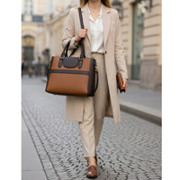 Sac à main à bandoulière pour femme avec logo personnalisé, ensemble 3 pièces en cuir PU, grande capacité, fermeture éclair, doublure en nylon, décoration à pompon