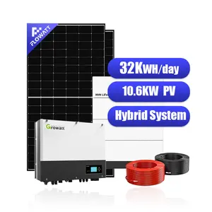 Venda quente no estoque Flowatt 3KW da fase monofásica 4.6KW sistema híbrido do armazenamento de energia solar para a casa