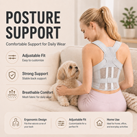 Correcteur de posture avec barres de soutien 2 longues et 2 courtes, conception anti-pression sous les aisselles, couche d'air en maille, large couverture, pour la maison et le bureau