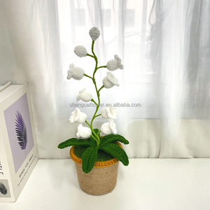 Luce Notturna a Forma di Orchidea Campanula Fatta a Mano, Pianta in Vaso, Fiore Artificiale Creativo all'Uncinetto, Regalo di Laurea, Lunga Durata 3-5 Anni - Product Image 3