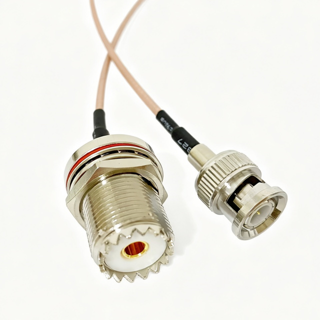Factory Supply RG316 Coax 50 Ohm With BNC Male Plug to UHF SO239 Female Chassis Bulkhead Panel Mount Cable Assembly