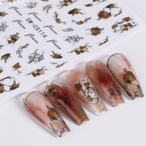 Autunno foglia d'acero a tema 3D Designer decalcomanie <span class=keywords><strong>per</strong></span> salone professionale non utilizzare <span class=keywords><strong>adesivi</strong></span> <span class=keywords><strong>per</strong></span> Nail Art - Product Image 5