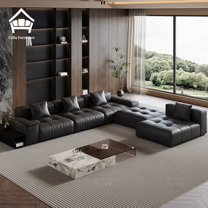 Divano Modulare Italiano Premium, Lussuoso Divano <span class=keywords><strong>Letto</strong></span> Sezionale in Vera Pelle Pixel per Ville Moderne e Residenze di Lusso - Product Image 2