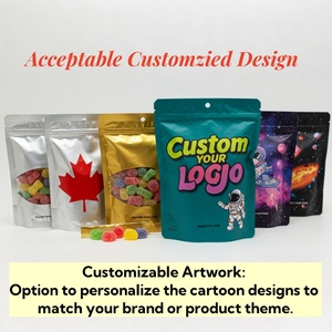 Sacs en Mylar personnalisés de 3,5 g avec fenêtre, étanches aux odeurs, pochette plate à fermeture éclair pour emballages de bonbons et de friandises comestibles, sacs en plastique - Product Image 3