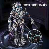 Modelo de Robot Esqueleto Mecánico de Bloques de Construcción, Juguete de 692+ Piezas, Ensamblaje DIY, Robot Esqueleto Articulado con Luz