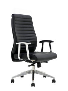 Silla de escritorio de cuero ejecutivo con respaldo alto, muebles de oficina - Product Image 6