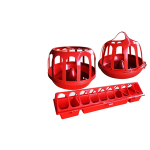 Mangeoire à poulets multi-espèces en <span class=keywords><strong>plastique</strong></span> <span class=keywords><strong>rectangulaire</strong></span> rouge pour poulet, canard et oie - Product Image 5