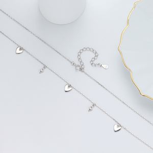 Collier pendentif cœur en argent sterling S925 avec zircon, poli, style vintage, bijoux fins pour femmes, fabricant, rhodié, best-seller SPJ - Product Image 4