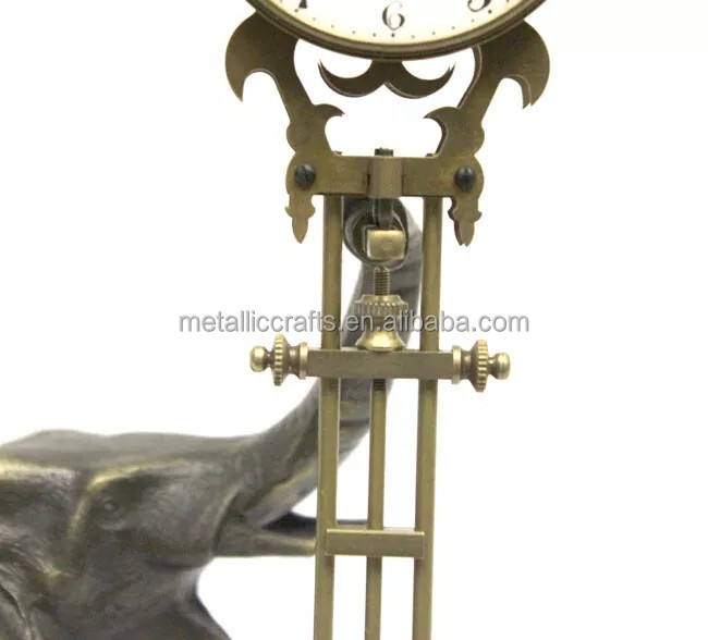 German Style Antique Elephant Pendulum Clock - 8 Day Brass