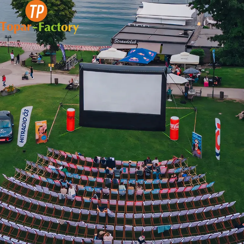 Toile de fond Gonfler Projection mobile Publicité Gonflable 15 Pieds Écran de cinéma Théâtre extérieur pour la fête