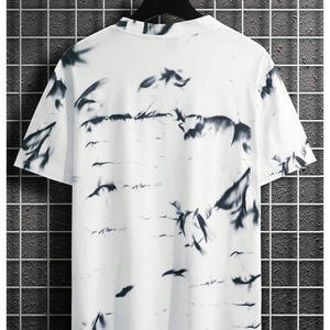 Graphic <b>Tie</b> Dye Knitted T-Shirt Letter Print Crew Neck Short Sleeve Casual Summer Tee Tops <b>Men's</b> Anti-Wrinkle & Breathable - Product Image 2