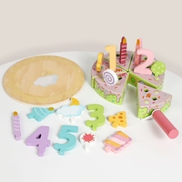 Mainan Kue Ulang Tahun Edukatif untuk Anak, Set Makanan Mainan Kayu, Pengalaman Bermain Dapur Realistis untuk Anak Laki-laki dan Perempuan