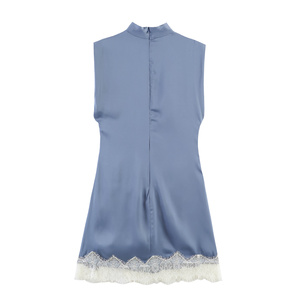 PB&ZA Vente en gros Nouveautés estivales Robe en satin à col haut sans manches pour femmes 2654484 - Product Image 2
