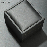 WEIMEI Vente en gros Boîte à bijoux lumineuse en cuir PU avec éclairage LED pour bracelets, boucles d'oreilles, bagues et pendentifs gris, boîte cadeau lumineuse