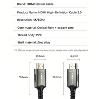 Câble HDMI 2.0 AOC à fibre optique 4K 60Hz, longue portée 10M-100M, bande passante 18Gbps, paire torsadée blindée, gaine PVC pour PC portable