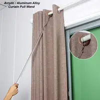 Gorden Plastik Pegangan Tarik Aluminium, Aksesori Tongkat Tirai Mudah Digunakan