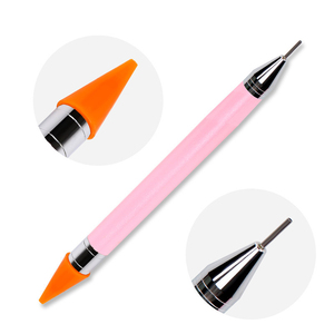 Pincel profesional de doble punta para decoración de <span class=keywords><strong>uñas</strong></span>, herramienta de pincel <span class=keywords><strong>con</strong></span> dos cabezales de crayón, <span class=keywords><strong>con</strong></span> mango acrílico y diamantes de imitación, novedad de <span class=keywords><strong>2022</strong></span> - Product Image 5