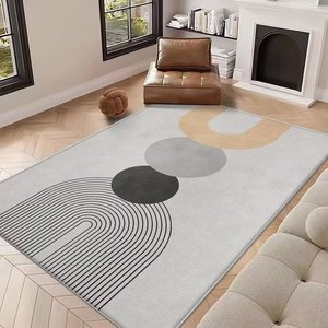 Alfombra nórdica rectangular de gama alta, Alfombra de dormitorio blanca con viento silencioso de Color liso, alfombra ligera de lujo para el hogar y la sala de estar - Product Image 6