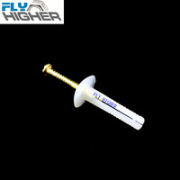 Cheville à clouer en plastique 5x25 à tête champignon/ronde pour fixation murale, travaux de construction et amélioration domestique, vente en gros usine