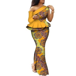 Robe africaine <span class=keywords><strong>pour</strong></span> femmes, robe traditionnelle à imprimé Ankara <span class=keywords><strong>pour</strong></span> femmes, ensemble élégant <span class=keywords><strong>pour</strong></span> soirée, deux pièces, haut et jupe, tenues <span class=keywords><strong>pour</strong></span> femmes, 10085 - Product Image 3