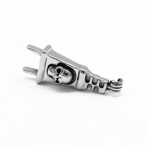 Yunnique – collier avec pendentif en forme de crâne punk en acier inoxydable pour hommes, design géométrique, forme de squelette, bijoux à la mode - Product Image 5