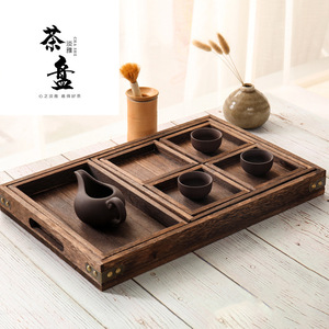 Japanese-style household <b>tea</b> <b>tray</b>, solid wood <b>tea</b> set, hotel <b>tea</b> <b>tray</b>, paulownia wood <b>tray</b>, seven-piece wooden <b>tea</b> <b>tray</b> set. - Product Image 1