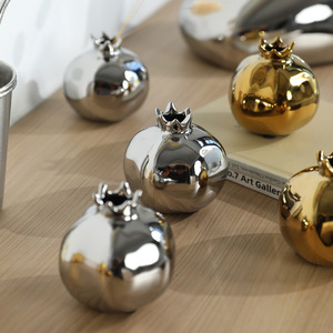 Vaso di Melograno in Porcellana Oro e Argento, Decorazione Moderna e Semplice per <span class=keywords><strong>Soggiorno</strong></span>, Mobile TV, Design Lussuoso - Product Image 4