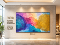 Art mural abstrait coloré à double spirale en bas-relief, fait main, texturé épais, pour hôtel, salle à manger privée, mur d'accentuation, personnalisable OEM