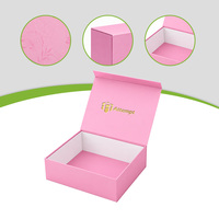 Boîte cadeau magnétique rose avec logo personnalisé, motif floral, emballage rigide en carton pliable de luxe pour cosmétiques et maquillage