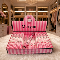 Ensemble de flacons cylindriques de parfum unisexe rayés rose et blanc pour affichage, shopping, décontracté, rendez-vous, longue durée