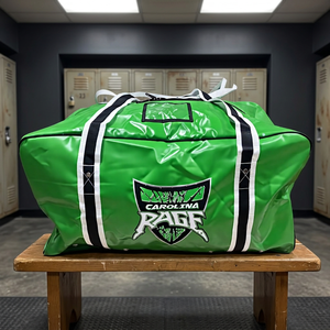 Carolina Rage <b>Green</b> PVC Duffel Bag With Zipper Closure And Heavy Duty Straps - Product Image 2