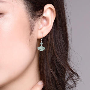 Pendientes de Jadeíta Natural Azul Agua, Joyería Fina para Mujer, Plata S925, Regalo con Certificado de Tasación D670 - Product Image 4