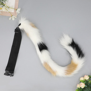 Bonitos conjuntos de cola y Diadema de gato esponjoso, conjuntos de animales Cosplay para gatos - Product Image 6