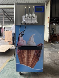 Machine à crème glacée molle alimentée par pompe Jin Li Sheng Maquina de <span class=keywords><strong>bomba</strong></span> Soft Con <span class=keywords><strong>bomba</strong></span> Maquina para hacer Helados industrial 3 Flavor - Product Image 2