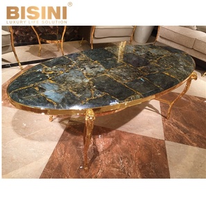 Italia Ultime Intarsio Tavolino, Elegante Prezioso Naturale Gioiello di pietra Top Ovale Tavolino, castello di lusso <span class=keywords><strong>Mobili</strong></span> Soggiorno - Product Image 1