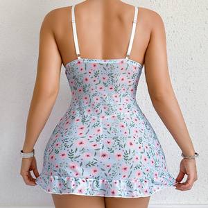 Vente chaude Travailleuse Confortable Taille Élastique Jupe <span class=keywords><strong>Sexy</strong></span> Pure Sling Floral Chemise De Nuit avec Dos Nu Design Factory Outlet - Product Image 3