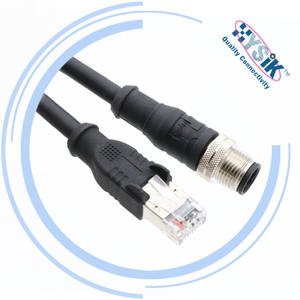 Sağlam M12 d-kodlu 4 pinli dişi konnektör, kilitleme somunu, yiyecek ve içecek endüstrisi yıkama uygulamaları için IP69K - Product Image 4