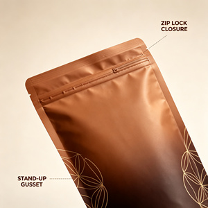 Bolsas de Café de Aluminio Impresas Personalizadas, Bolsas de Embalaje de Grado Alimenticio con Válvula y Sellado Térmico para Almacenamiento Fresco - Product Image 3