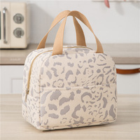 Bolsa Térmica Porta Alimentos con Estampado de Leopardo para Oficina o Escuela, Bolsa de Picnic Reutilizable con Aislamiento de Aluminio