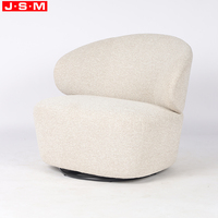 Nordisches Design Einfaches Wohnzimmer-Sofa Balkon Schlafzimmer Kleiner Weißer Lässiger Polstersessel Einzelsofa-Stuhl mit Drehbarem Sockel