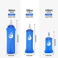 150ml/200ml/250ml/400ml/500ml Hydratation Sport TPU Bouteille D'eau Pliable Flacon Souple Pliable pour Courir Camping