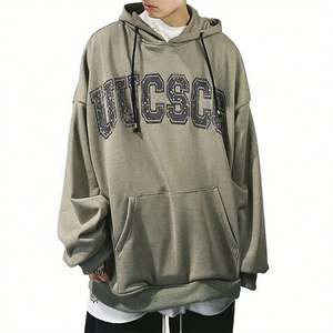 Vente en gros Pull à capuche vintage pour hommes Poids lourd Épaule tombante OEM Designer Lettre Imprimer Col à capuche Plus Size - Product Image 2