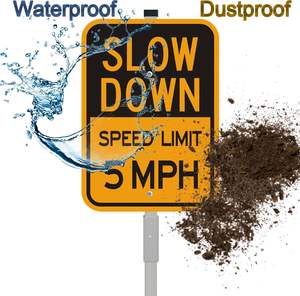 Segnale di limite di velocità realizzato in alluminio resistente alla ruggine, resistente allo sbiadimento, resistente al sole e resistente, adatto per strade e strisce pedonali - Product Image 5