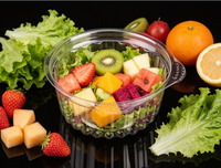 Vente directe usine – Contenant alimentaire jetable transparent en PET, résistant aux hautes températures, pour l'emballage de fruits, avec couvercle plat, pour une conservation optimale